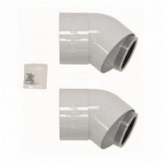 Отвод для трубы Vaillant DN 80/125 РР 45° по фасаду, комплект 2 шт