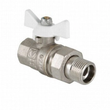 Шаровой кран Valtec Base с полусгоном 1/2 вн.р - нар.р. белая рукоятка
