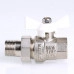 Шаровой кран Valtec Base с полусгоном 1/2 вн.р - нар.р. белая рукоятка