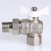 Шаровой кран Valtec Base угловой с полусгоном 3/4 вн.-нар. с белой ручкой