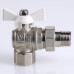 Шаровой кран Valtec Base угловой с полусгоном 3/4 вн.-нар. с белой ручкой