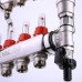 Коллектор Valtec из нержавеющей стали со встроенными расходомерами 1", 8 выходов x 3/4"