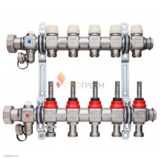 Коллектор распределительный Kermi x-net Komfort 1" со встроенными расходомерами для 7 контуров