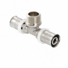 Пресс-фитинг тройник Valtec c переходом на нар.р. 20 мм 3/4