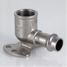Пресс-угольник (водорозетка) 90° из нержавеющей стали Valtec вн. р. 12 мм x 1/2