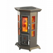 Печь отопительная Термофор Статика Квинта, чёрная бронза