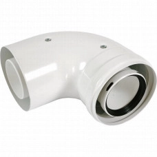 Отвод коаксиальный Ariston 3318084 (90°, Ø 80, пластик)