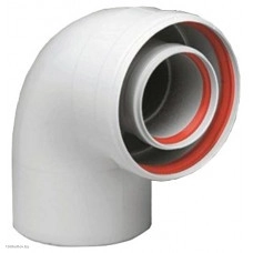 Коаксиальное колено 90° Ferroli 041051Х0 (60/100, РР)