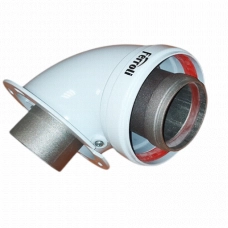Колено коаксиальное 90° Ferroli 90160590 (Ø 60/100 мм, с фланцем, наружная часть ПВХ, внутренняя - алюминий)