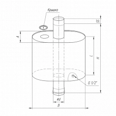 Бак Ferrum f0715 (AISI 439/0,8) эллиптический с трубой 50л