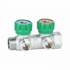 Коллектор Gappo G1001.02 (регулируюемый, плоское уплотнение ВР-НР, 3/4x1/2х2 вых)