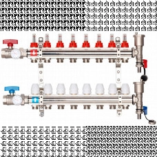 Коллектор Gappo G421.8 (регулируемый, с расходомерами, 1x3/4, 8 вых., в комплекте, латунь)