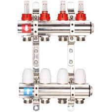 Коллектор Gappo G423.5 (регулируемый, с расходомерами, 1x3/4, 5 вых., латунь)