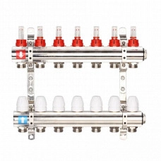 Коллектор Gappo G423.7 (регулируемый, с расходомерами, 1x3/4, 7 вых., латунь)