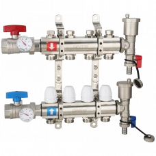 Коллектор Gappo G425.5 (регулируемый, с запорными клапанами, 1x3/4, 5 вых., в комплекте, латунь)