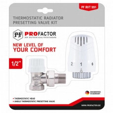 Комплект термостатический для радиатора угловой (с преднастройкой) 1/2"