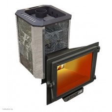 Печь для бани Пегас 16 нерж панорама в камне змеевик