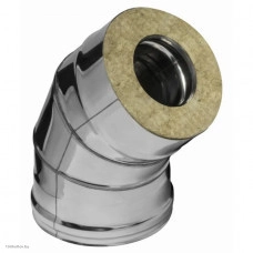 Сэндвич-колено 135° Ferrum f4152 (304/0,8мм + нерж.) Ф150х210