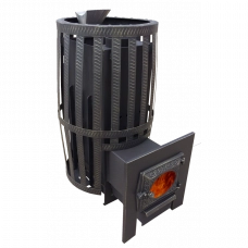 Печь для бани Березка Корвет 18 ЗК ДТ-3 стекло, сетчатый кожух, Закрытая каменка