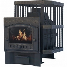 Печь для бани НМК Сибирь-24 с каминной дверкой "Сибирь" (545х545)