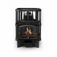 Печь для бани НМК Сибирь-32 Каминная дверка "Сибирь" (Кованая сетка)