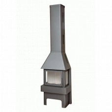 Печь-камин ЭкоКамин Бавария 3 стекла ГРАФИТ