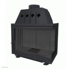 Топка каминная ЭкоКамин Альфа 1000 RB два стекла правая черный шамот