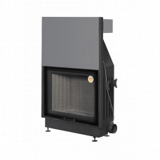 Топка каминная ЭкоКамин Вега 1000М принтинг с подовым горением и черным шамотом