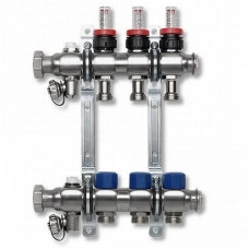 Коллектор нерж. с расход. 12 вых. и термост. клапаном SANHA 1VT12DM