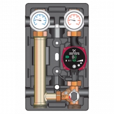 Насосная группа Meibes МKE (с термостатическим контроллером  E11M) с насосом Grundfos UPM3 Hybrid 25-70 1" (МЕ 66831.1 GFP2)