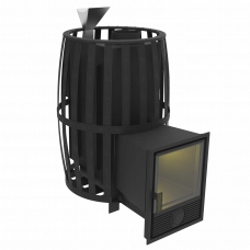 Печь для бани Березка Витязь 18 Д-1 (Закрытая каменка нерж, Сетчатый кожух)