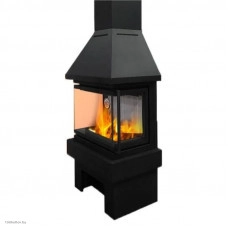 Камин ЭкоКамин ПРАГА ТРИ СТЕКЛА NEW черный