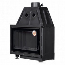 Топка каминная ЭкоКамин Альфа 700-150B с черным шамотом принтинг