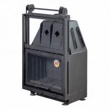 Топка каминная ЭкоКамин Альфа 700KВ с контргрузом черный шамот