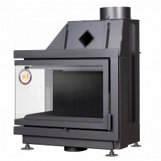 Топка каминная ЭкоКамин Альфа 700LB NEW два стекла левая черный шамот
