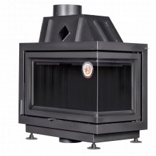 Топка каминная ЭкоКамин Альфа 700RB NEW два стекла правая черный шамот