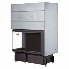 Топка каминная ЭкоКамин Дельта 1000LB два стекла левая принтинг черный шамот