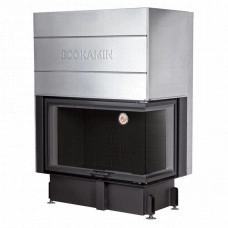 Топка каминная ЭкоКамин Дельта 1000RB два стекла правая принтинг черный шамот