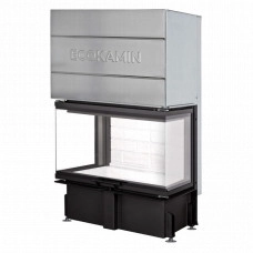 Топка каминная ЭкоКамин Дельта 800P три  стекла принтинг подовое горение