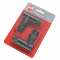 Набор дизайн-вентелей Royal Thermo PIANO угловой (черный) 1/2" (RTE 56.0013)