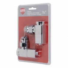 Набор дизайн-вентелей Royal Thermo CUBE угловой (хром) 1/2" (RTE 56.002)