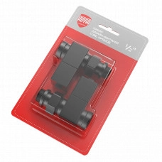 Набор дизайн-вентелей Royal Thermo CUBE прямой (черный)1/2" (RTE 56.0006)