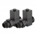 Набор дизайн-вентелей Royal Thermo CUBE прямой (черный)1/2" (RTE 56.0006)
