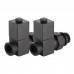 Набор дизайн-вентелей Royal Thermo CUBE прямой (черный)1/2" (RTE 56.0006)