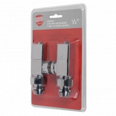 Набор дизайн-вентелей Royal Thermo CUBE осевой (хром)1/2" (RTE 56.003)