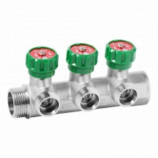 Коллектор VIEIR VR526-3 ("евроконус" с  вентилями 1"x3/4"-3 вых)