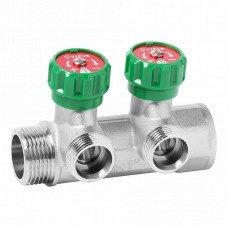 Коллектор VIEIR VR526-2 ("евроконус" с  вентилями 1"x3/4"-2 вых)