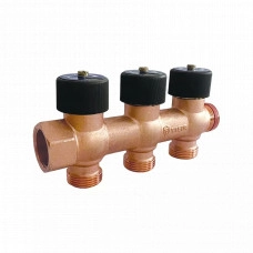 Коллектор VIEIR VR507-3 ("евроконус" с вентилями 3/4"x3 вых)