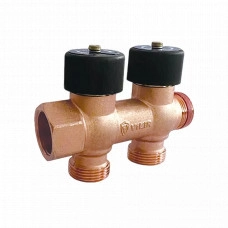 Коллектор VIEIR VR507-2 ("евроконус" с вентилями 3/4"x2 вых)