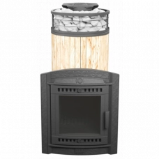 Печь для бани ProMetall Атмосфера XL Окаменевшее дерево ламель+сетка С ТОННЕЛЕМ